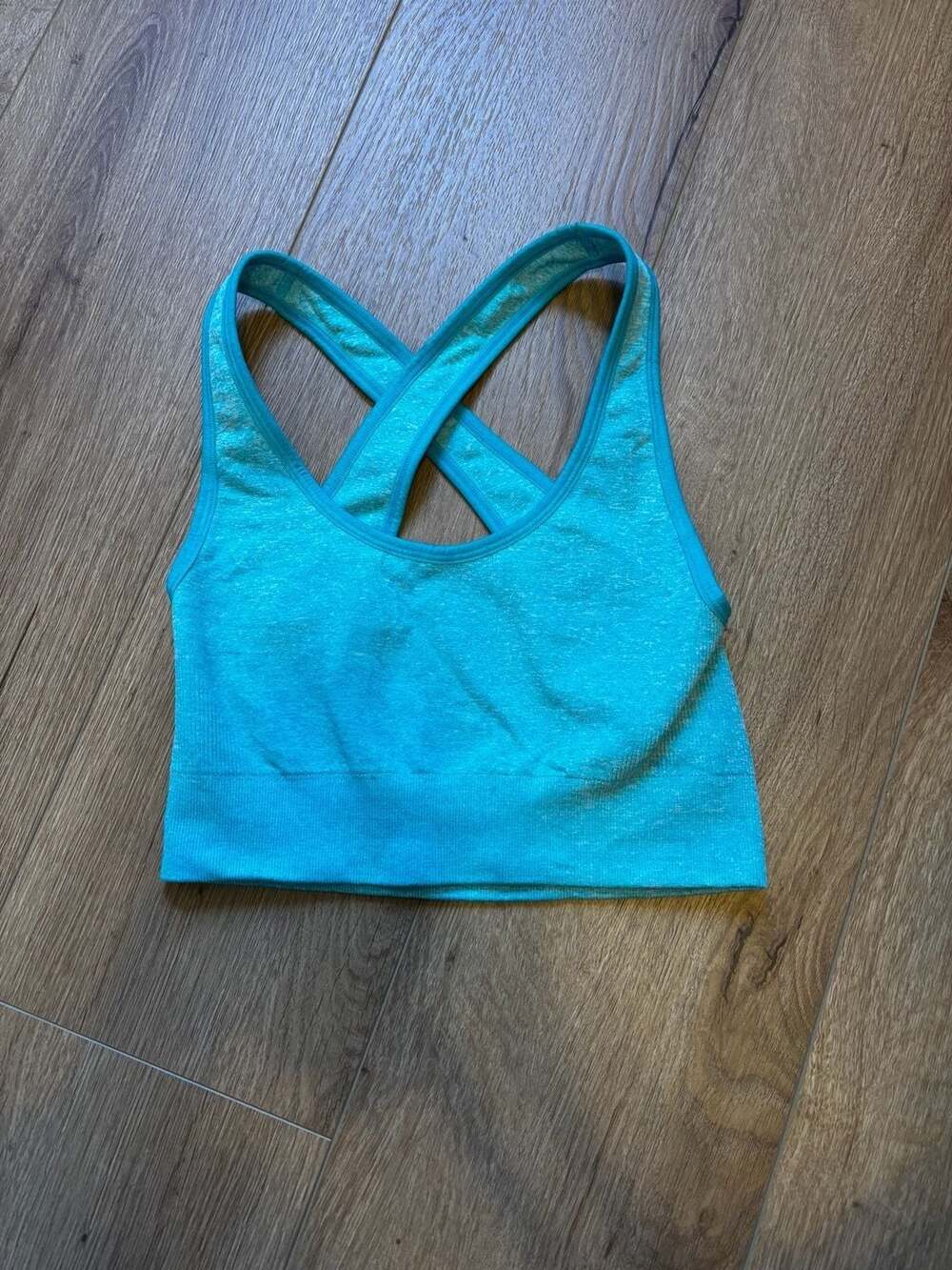 NUX Levity Heathered Seamless Criss-Cross Sports Bra